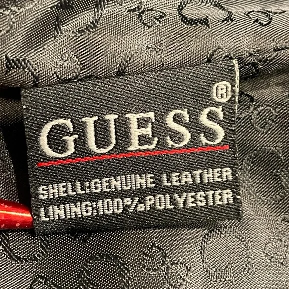 VTG  Guess Womens Sz M Black Leather 3 Button Front Blazer/Jacket Y2K Timeless - Picture 8 of 12